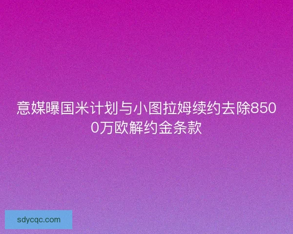 意媒曝国米计划与小图拉姆续约去除8500万欧解约金条款
