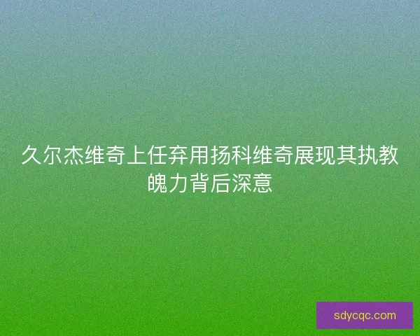 久尔杰维奇上任弃用扬科维奇展现其执教魄力背后深意